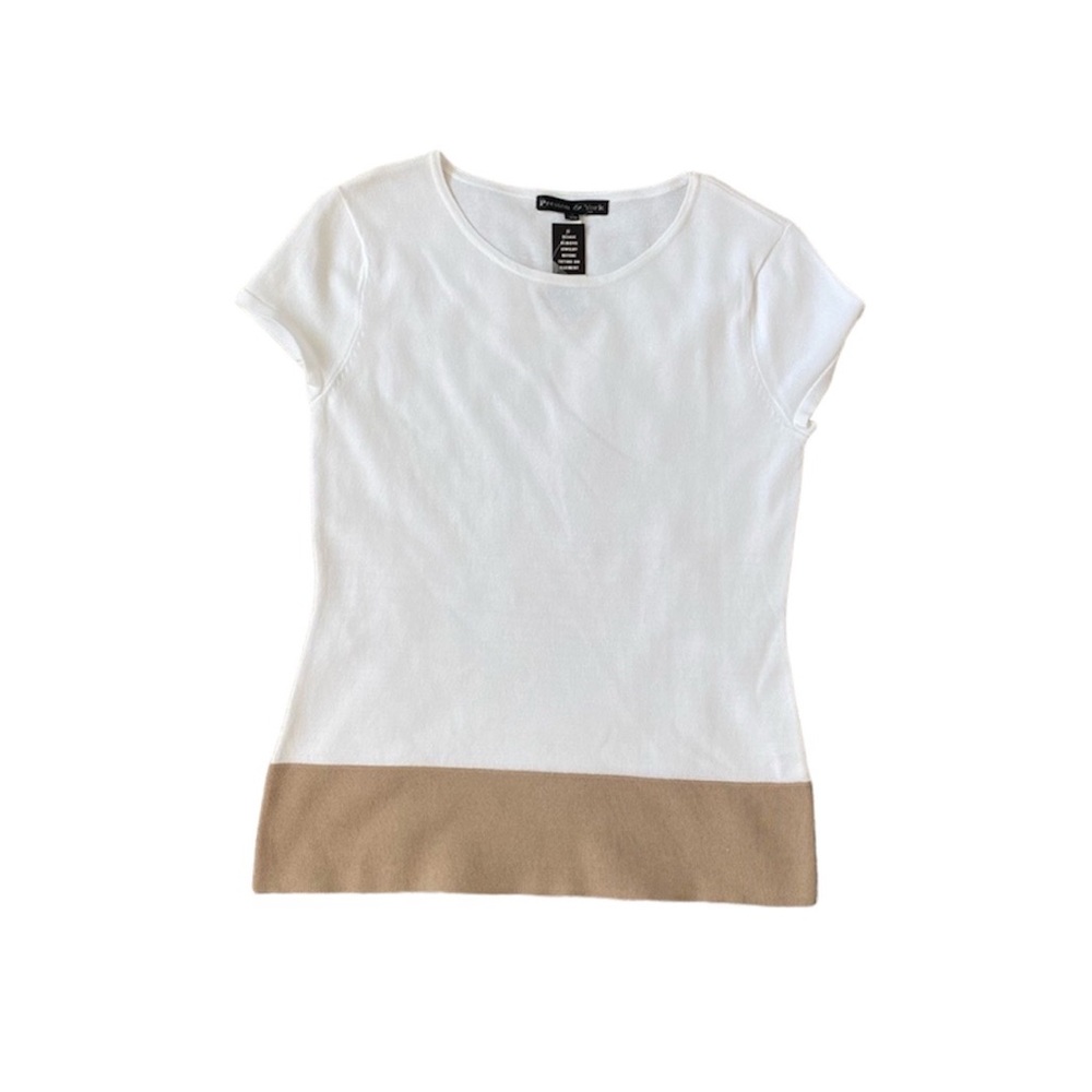 Preston & York White and Tag Blouse  Britanny Knit‎ S